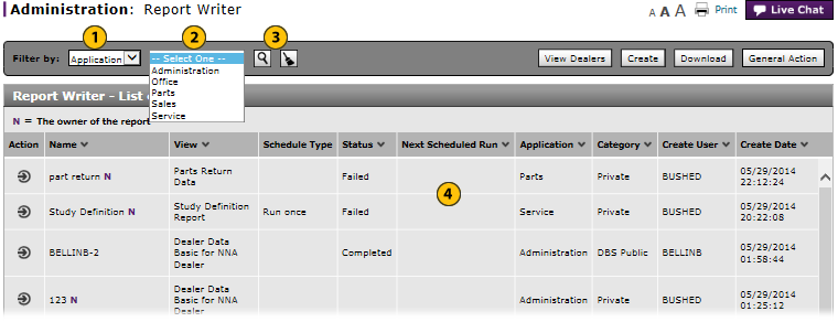 Report Writer filter fields